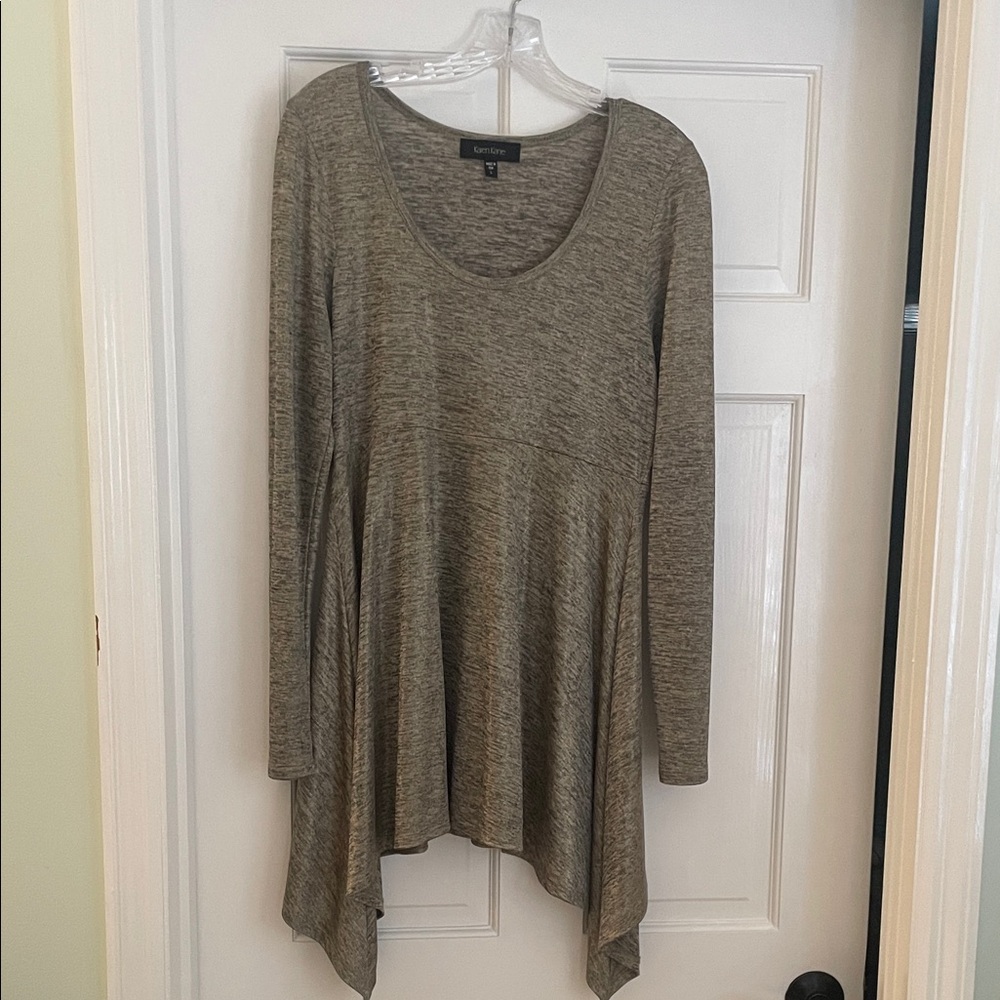 Express Heather Gray and Gold Tunic Top